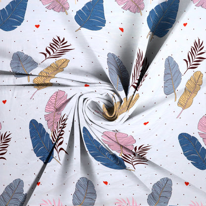 Super Soft Glace Cotton All Round Elastic Fitted Double Bed Bedsheet with 2 Pillow Cover